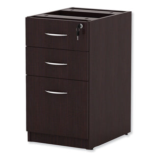 Alera Valencia Series Full Pedestal File, Left/Right, 3-Drawers: Box/Box/File, Legal/Letter, Espresso, 15.63" x 20.5" x 28.5