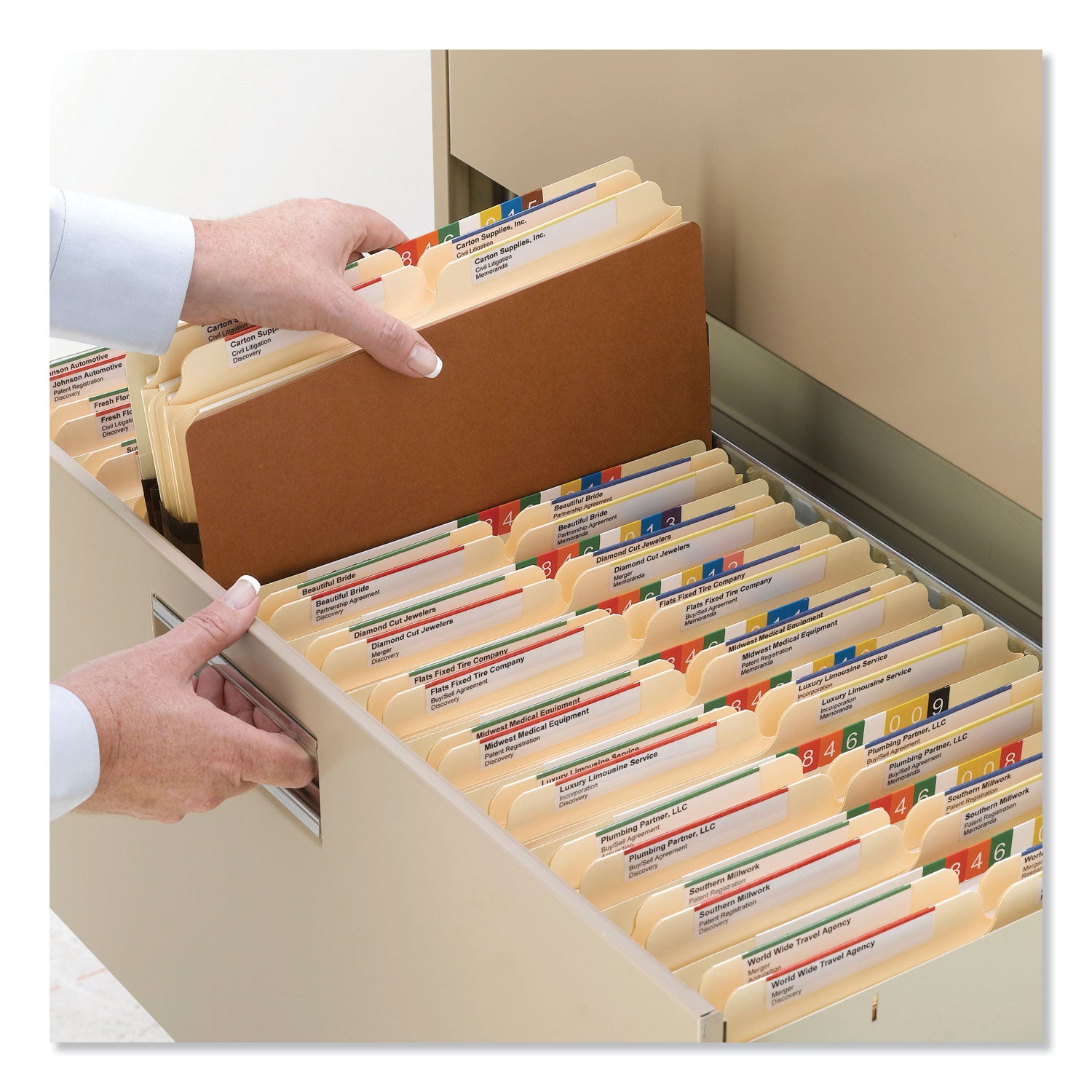 Redrope Drop Front File Pockets, 5.25" Expansion, Letter Size, Redrope, 10/Box