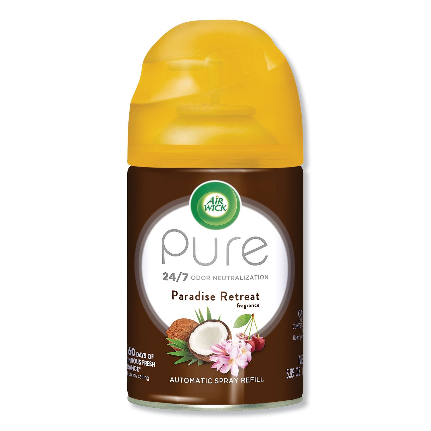 Freshmatic Life Scents Ultra Refill, Paradise Retreat, 5.89 oz Aerosol Spray, 6/Carton - 2