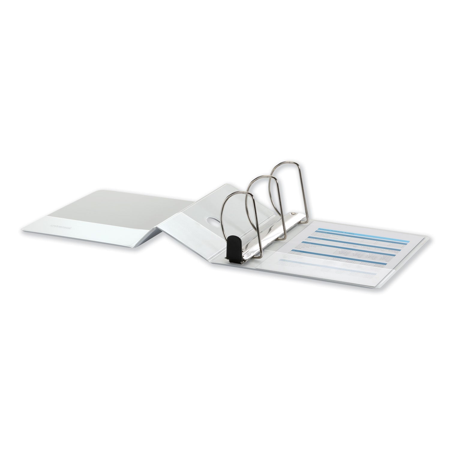 Deluxe Easy-to-Open D-Ring View Binder, 3 Rings, 5" Capacity, 11 x 8.5, White - 