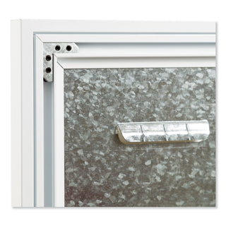 3N1 Magnetic Glass Dry Erase Combo Board, 23 x 17, Month View, Gray/White Surface, White Aluminum Frame