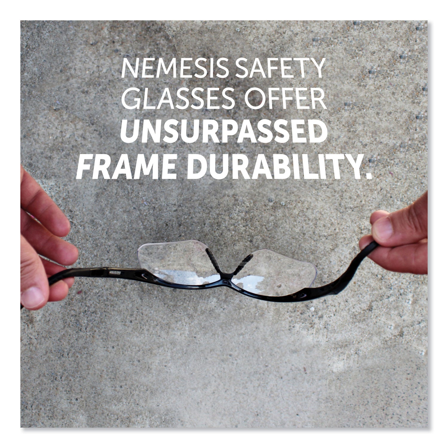 Nemesis Safety Glasses, Black Frame, Clear Lens - 
