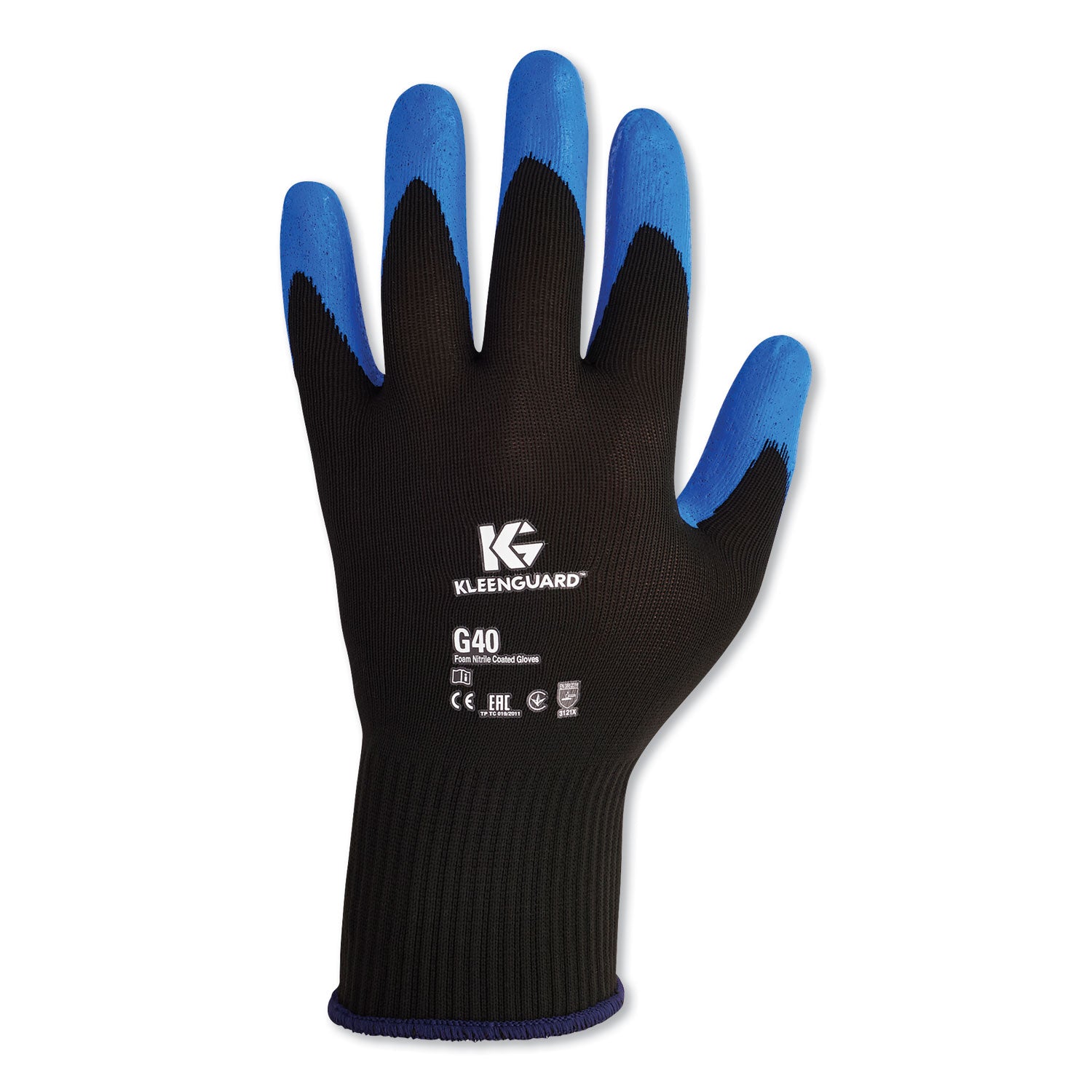 G40 Foam Nitrile Coated Gloves, 240 mm Length, Large/Size 9, Blue, 12 Pairs - 1