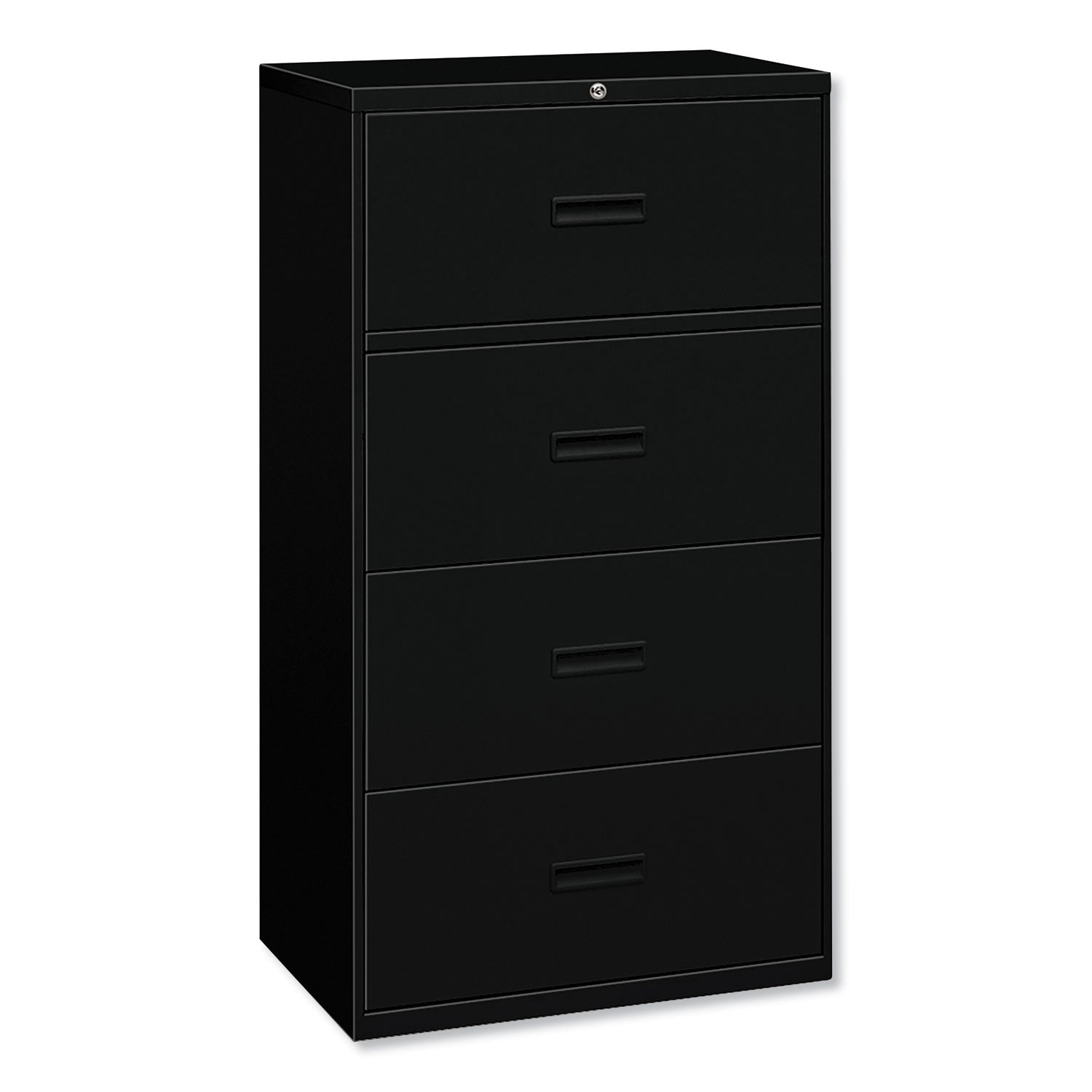 400 Series Lateral File, 4 Legal/Letter-Size File Drawers, Black, 36" x 18" x 52.5 - 