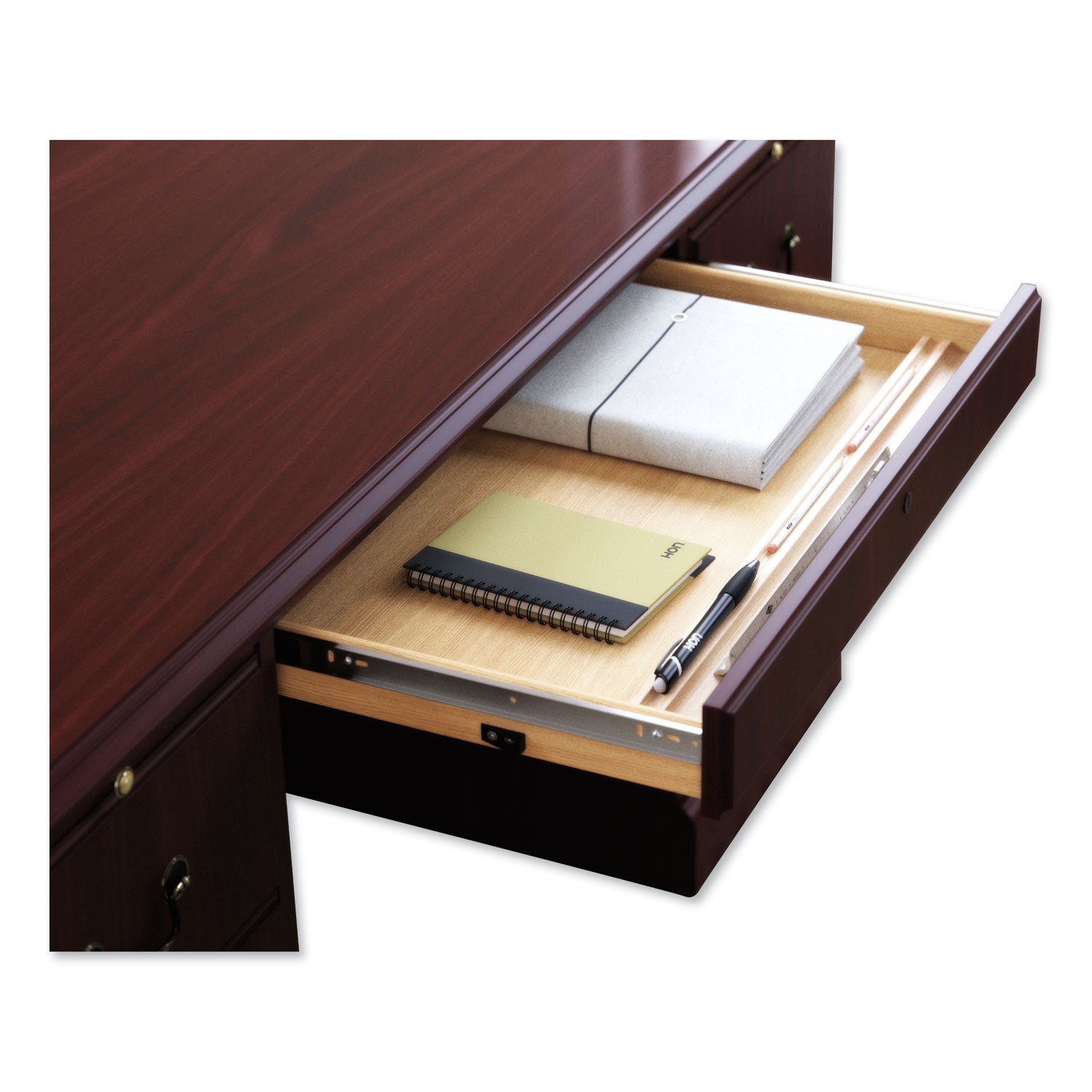 94000 Series Double Pedestal Desk, 72" x 36" x 29.5", Mahogany - 