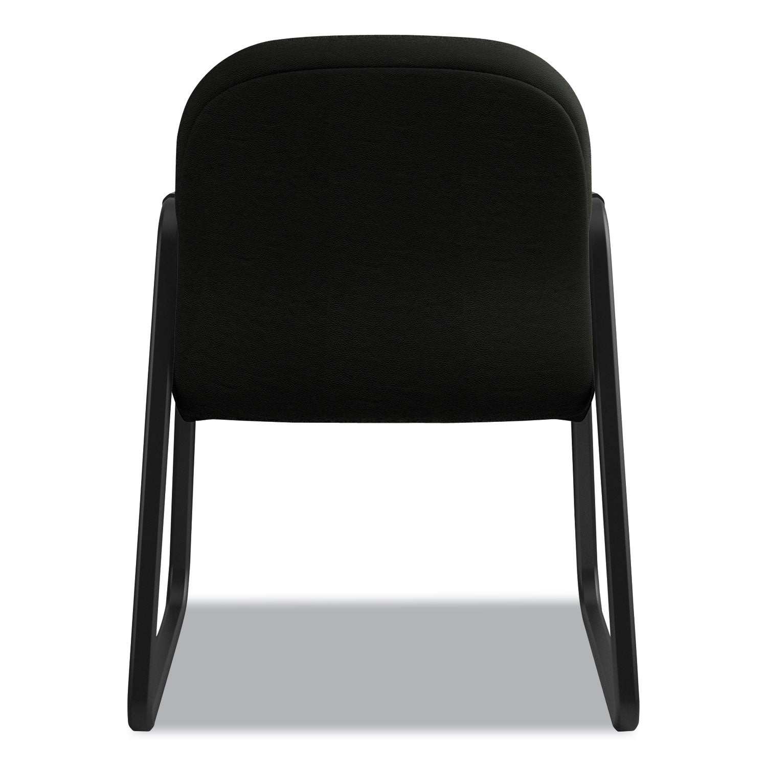 Pillow-Soft 2090 Series Guest Arm Chair, Leather Upholstery, 31.25" x 35.75" x 36", Black Seat, Black Back, Black Base - 