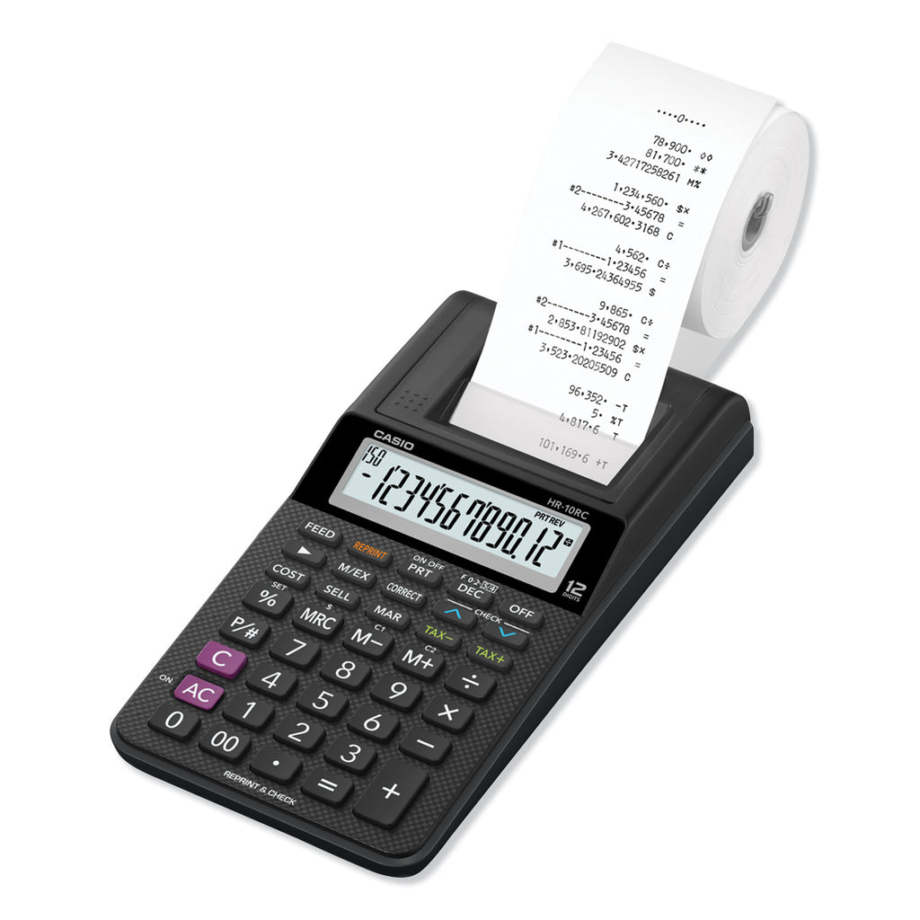 HR-10RC Handheld Portable Printing Calculator, Black Print, 1.6 Lines/Sec