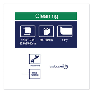 Cleaning Cloth, 12.6 x 10, White, 500 Wipes/Carton