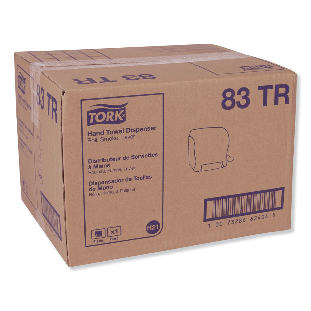 Compact Hand Towel Roll Dispenser, 12.49 x 8.6 x 12.82, Smoke