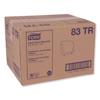 Compact Hand Towel Roll Dispenser, 12.49 x 8.6 x 12.82, Smoke
