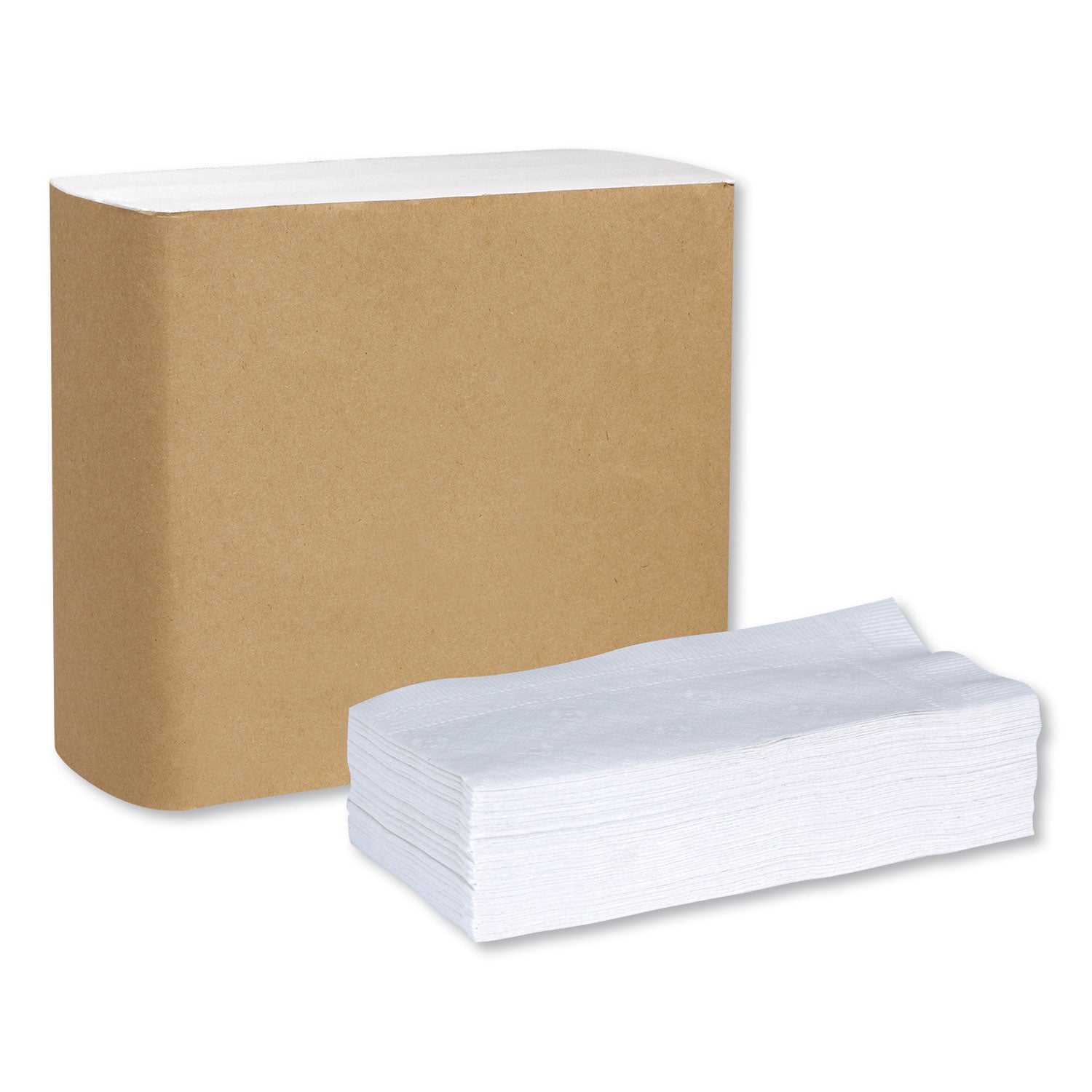 Universal Dinner Napkins, 1-Ply, 15" x 17", 1/8 Fold, White, 3000/Carton
