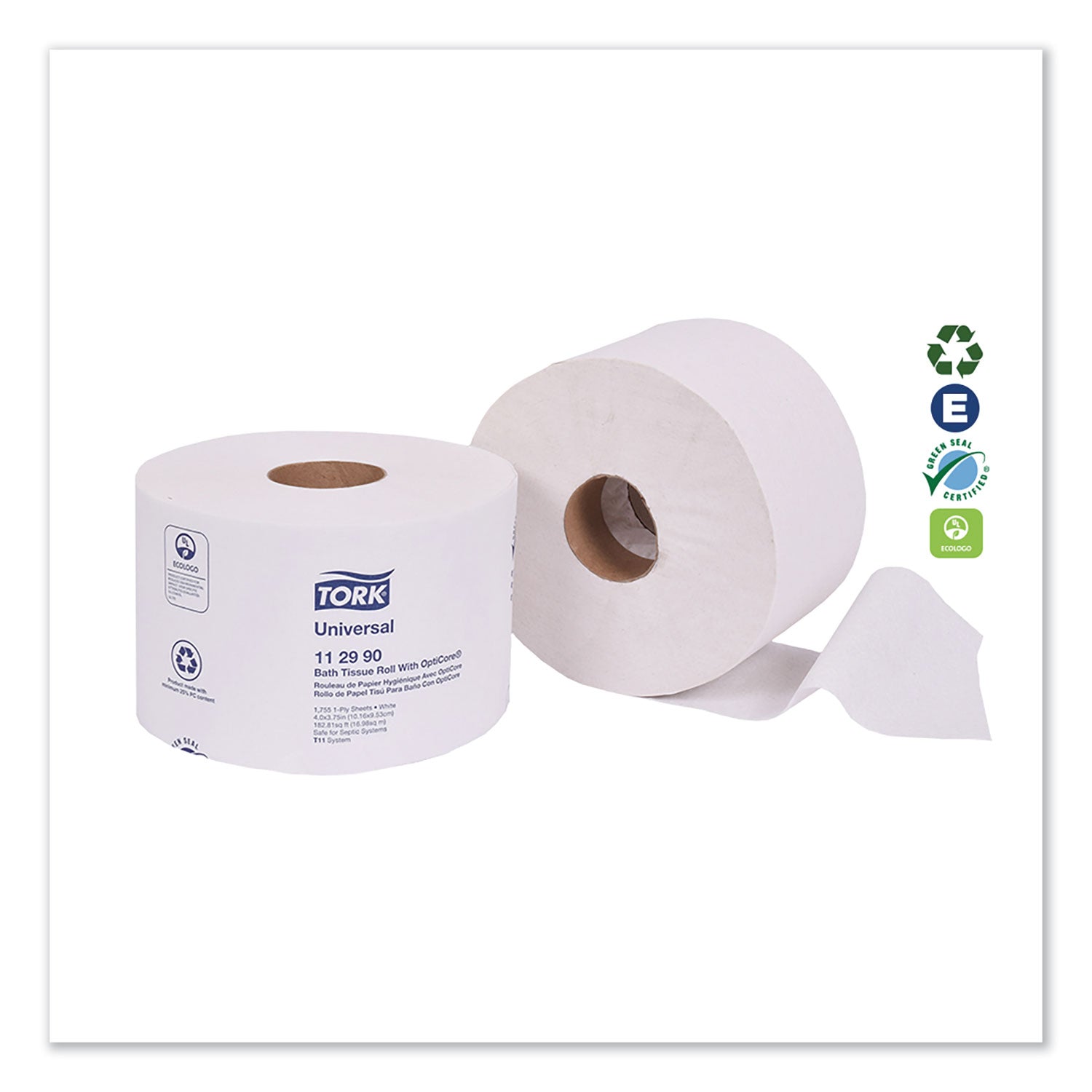 universal-bath-tissue-roll-with-opticore-septic-safe-1-ply-white-1755-sheets-roll-36-carton_trk112990 - 2