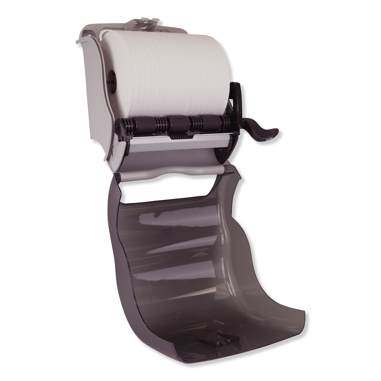 Compact Hand Towel Roll Dispenser, 12.49 x 8.6 x 12.82, Smoke