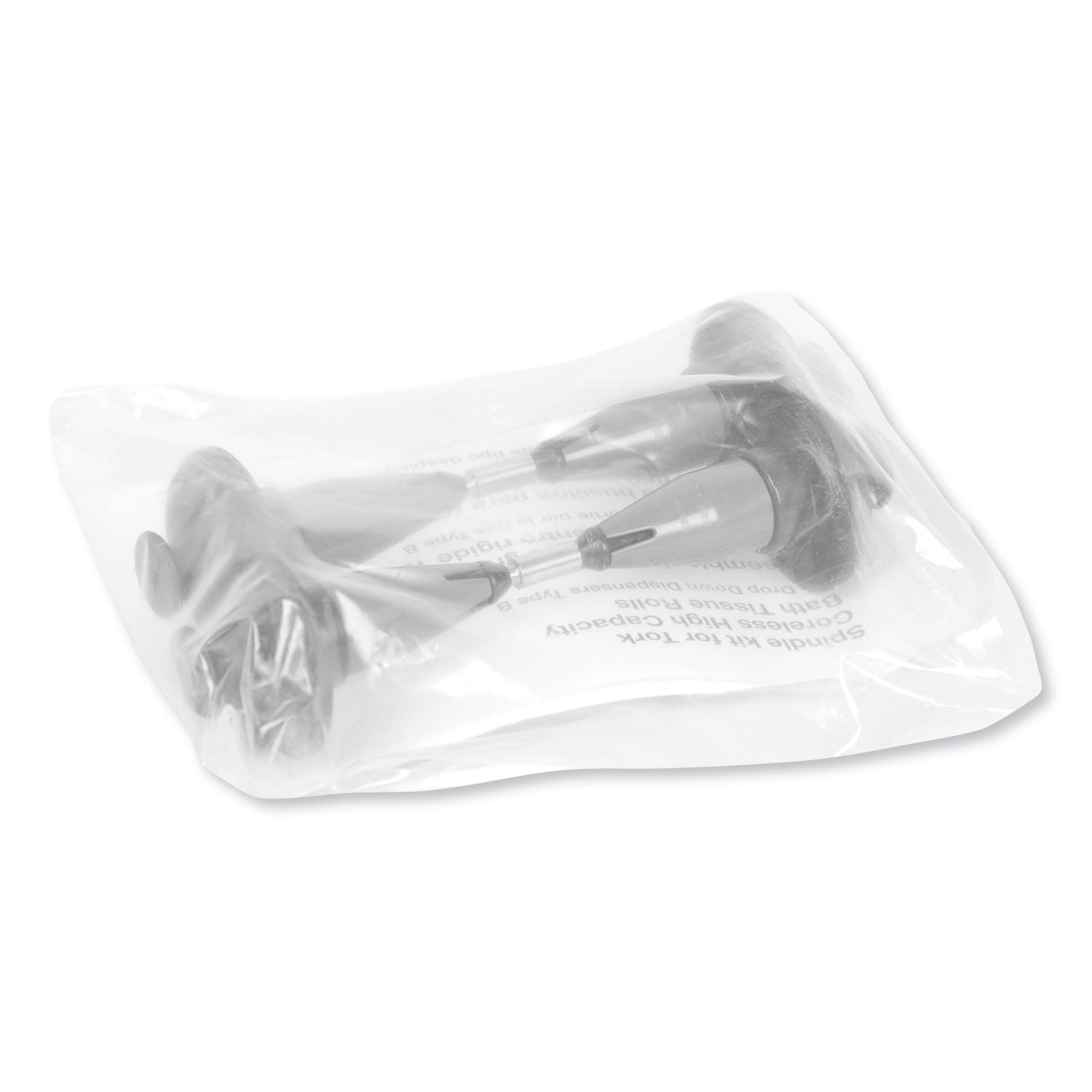 Coreless High Capacity Spindle Kit, Plastic, 3.66" Roll Size, Type B, Gray, 2 per Kit
