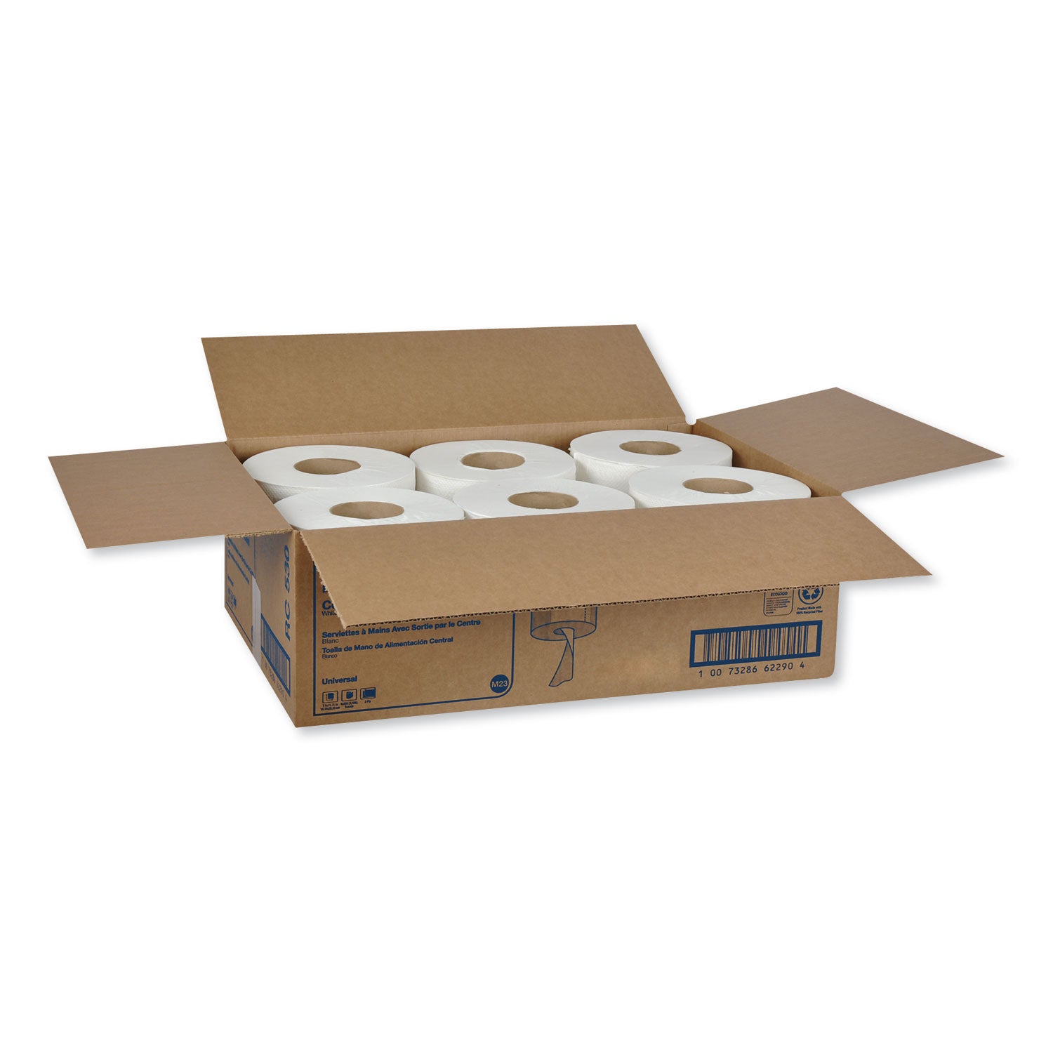 Centerfeed Hand Towel, 2-Ply, 7.6 x 11.75, White, 530/Roll, 6 Roll/Carton