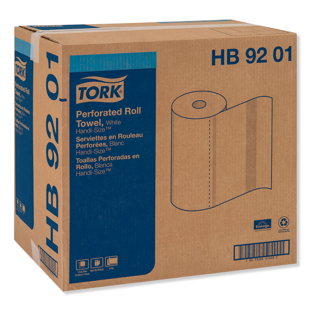 handi-size-perforated-kitchen-roll-towel-2-ply-11-x-675-white-120-roll-30-carton_trkhb9201 - 2