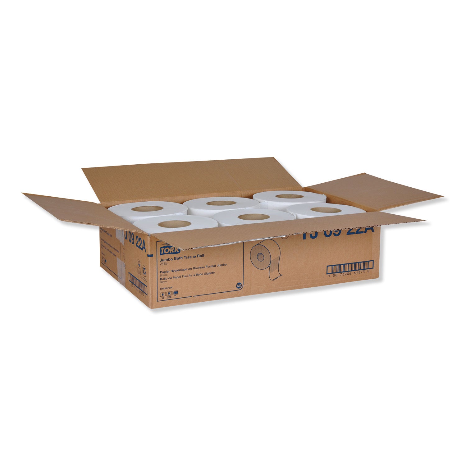 Universal Jumbo Bath Tissue, Septic Safe, 2-Ply, White, 3.48" x 1,000 ft, 12/Carton