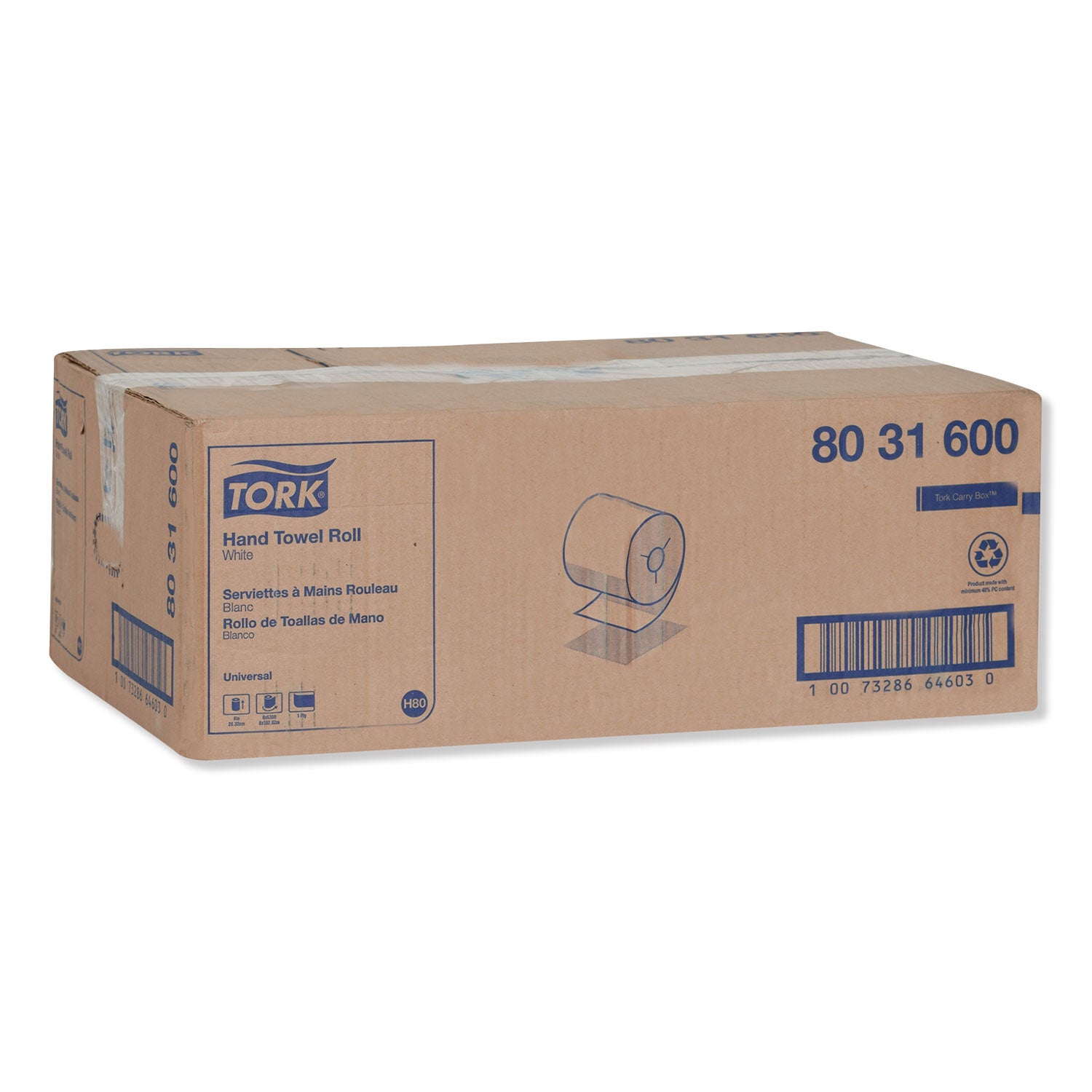 universal-hand-towel-roll-notched-1-ply-75-x-630-ft-white-6-rolls-carton_trk8031600 - 2