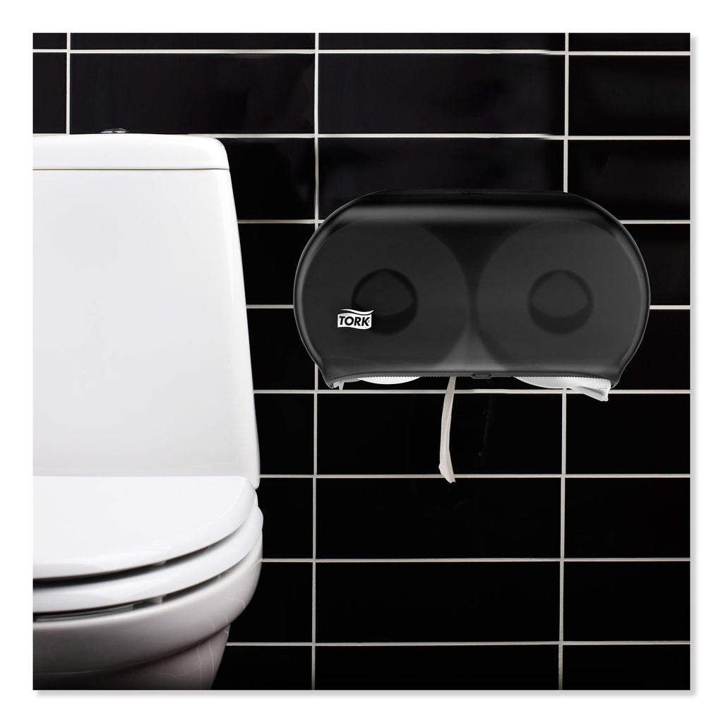 Twin Jumbo Roll Bath Tissue Dispenser, 19.29 x 5.51 x 11.83, Smoke/Gray