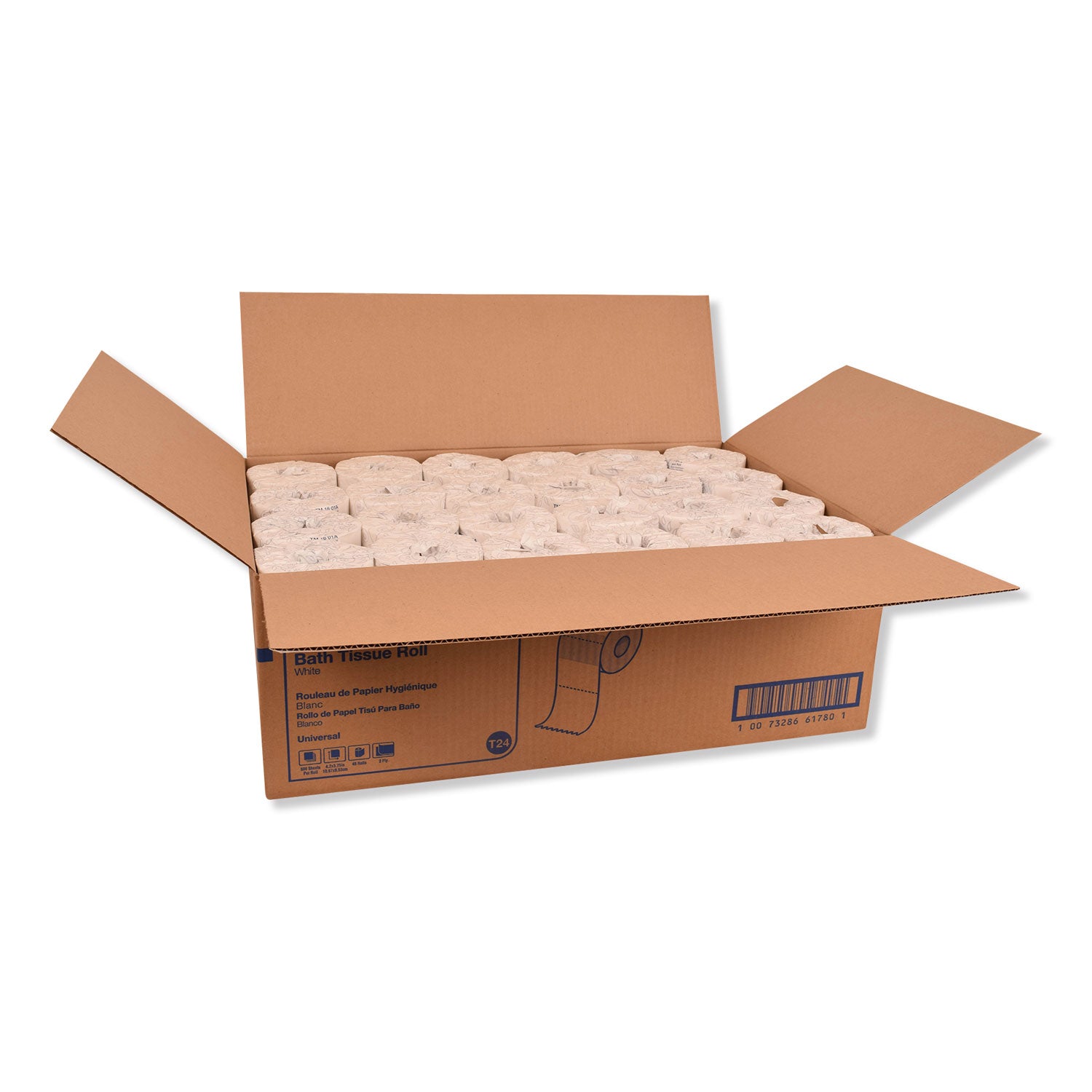 Universal Bath Tissue, Septic Safe, 2-Ply, White, 500 Sheets/Roll, 48 Rolls/Carton