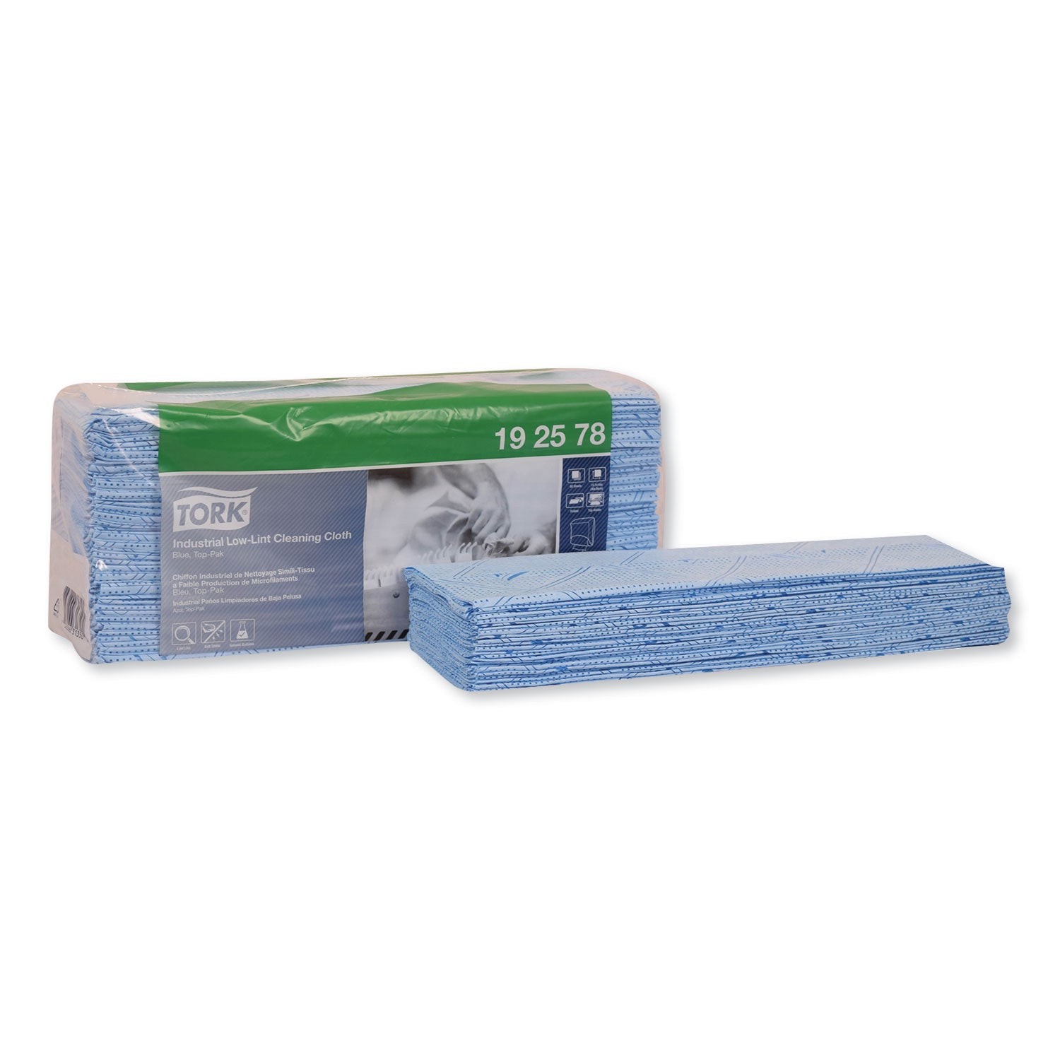 Low-Lint Cleaning Cloth, 1-Ply, 15.4 x 12.8, Unscented, Blue, 80/Bag, 5 Bags/Carton