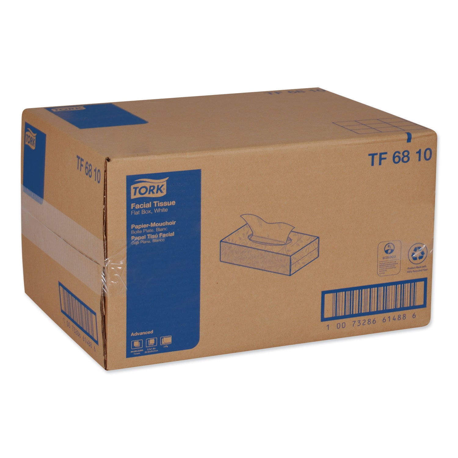 Advanced Facial Tissue, 2-Ply, White, Flat Box, 100 Sheets/Box, 30 Boxes/Carton