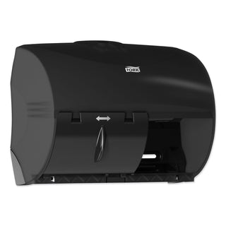 Twin Bath Tissue Roll Dispenser for OptiCore, 11.06 x 7.18 x 8.81, Black