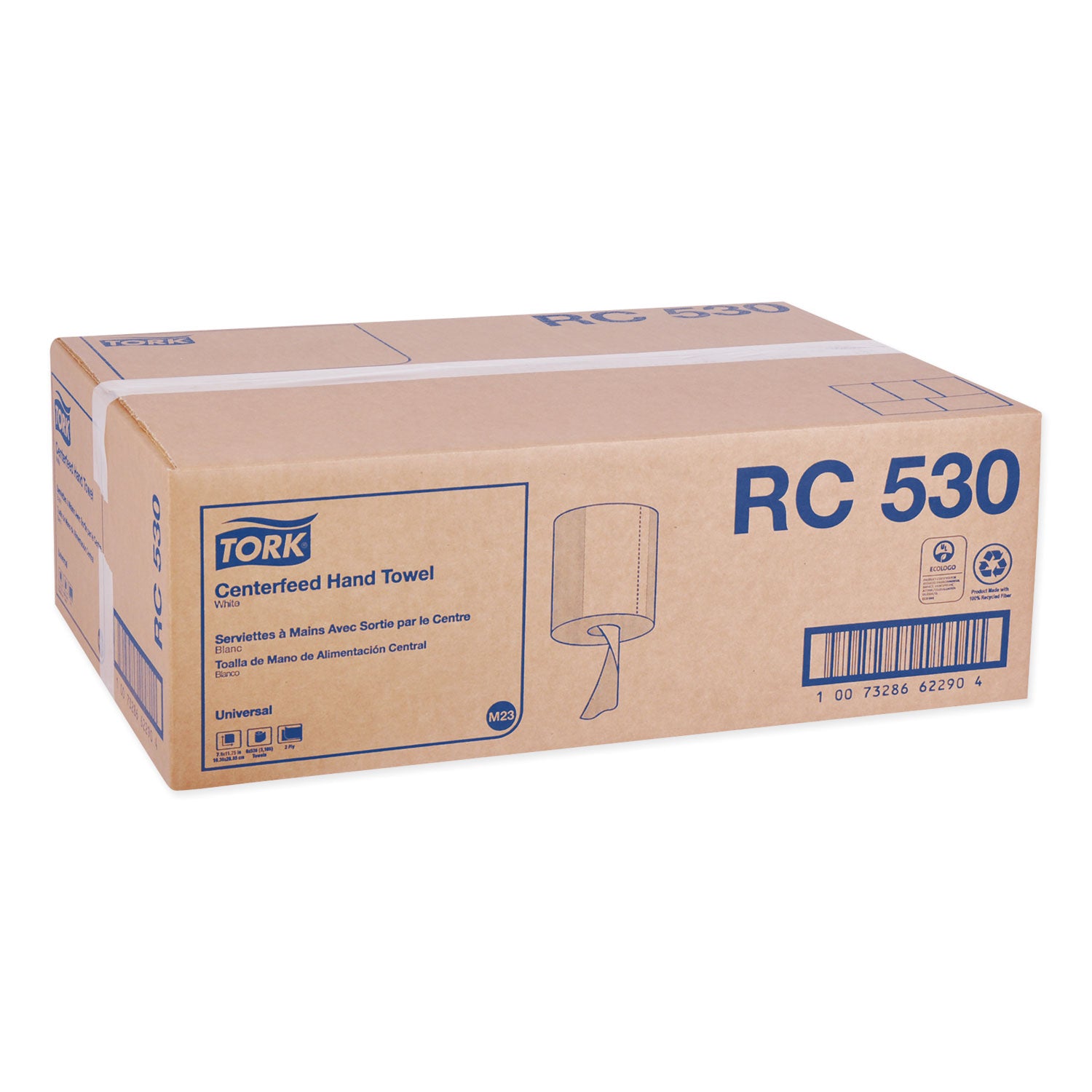Centerfeed Hand Towel, 2-Ply, 7.6 x 11.75, White, 530/Roll, 6 Roll/Carton