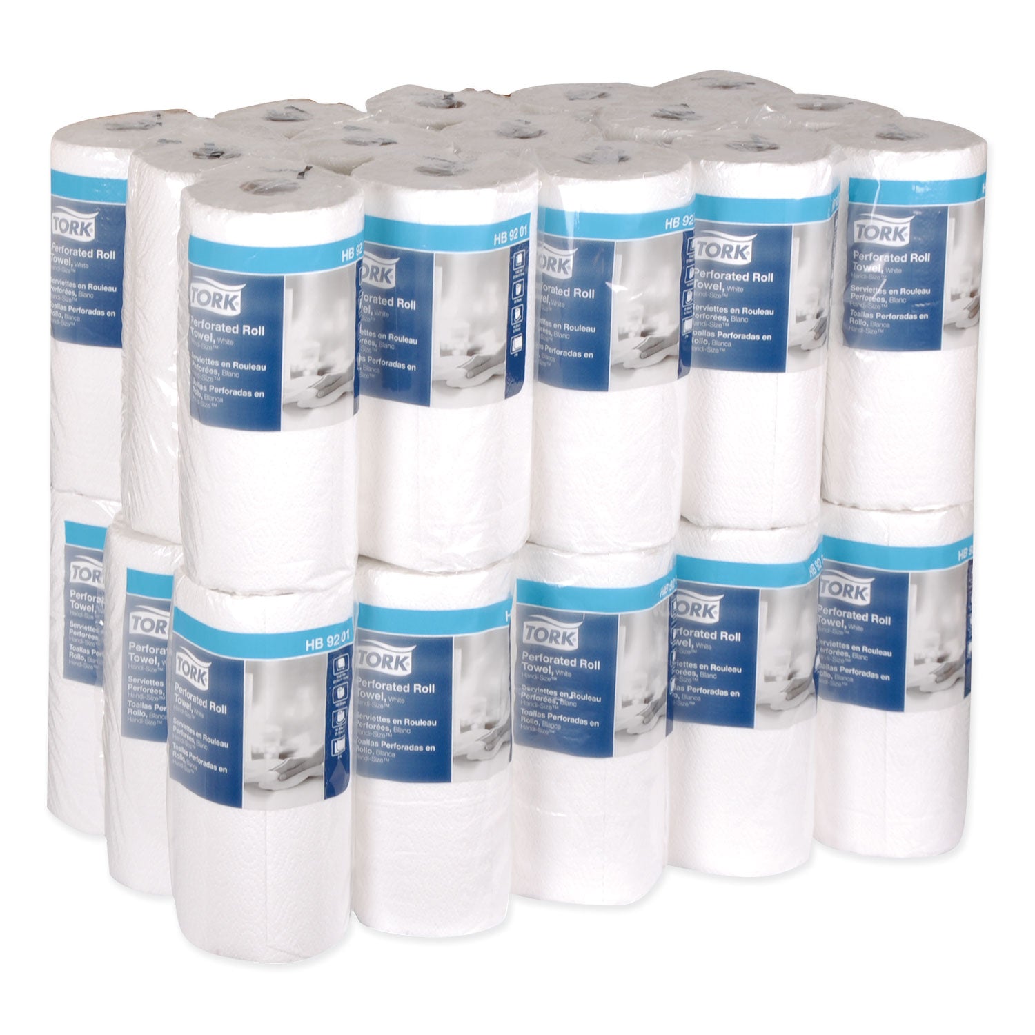 Handi-Size Perforated Kitchen Roll Towel, 2-Ply, 11 x 6.75, White, 120/Roll, 30/Carton