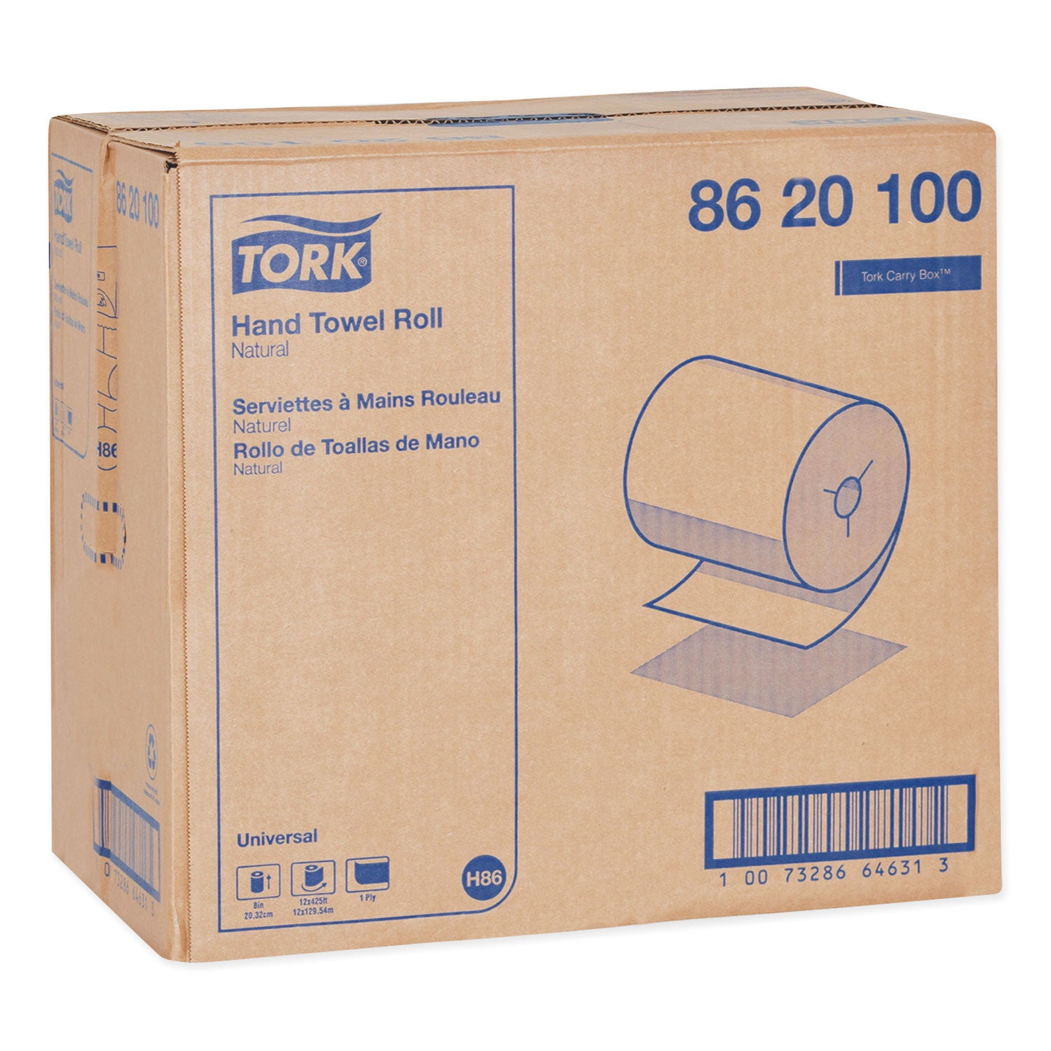 universal-hand-towel-roll-notched-1-ply-8-x-425-ft-natural-12-rolls-carton_trk8620100 - 2