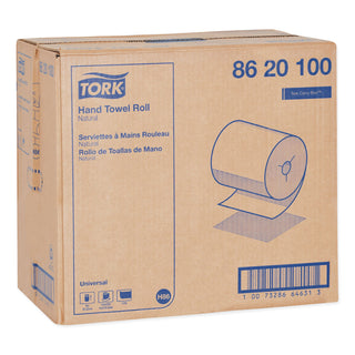Universal Hand Towel Roll, Notched, 1-Ply, 8" x 425 ft, Natural, 12 Rolls/Carton