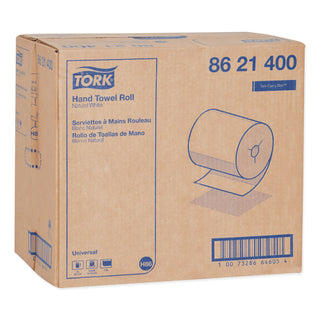 Universal Hand Towel Roll, Notched, 1-Ply, 8" x 425 ft, Natural White, 12 Rolls/Carton