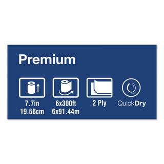 Premium Extra Soft Matic Hand Towel Roll, 2-Ply, 7.7" x 300 ft, White, 6/Carton