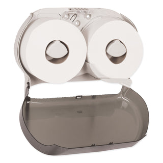Twin Jumbo Roll Bath Tissue Dispenser, 19.29 x 5.51 x 11.83, Smoke/Gray