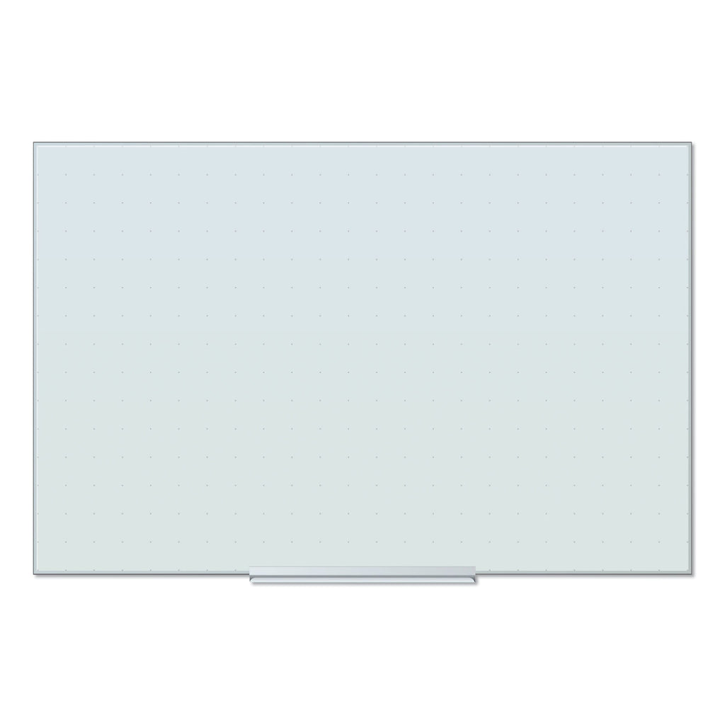 Floating Glass Ghost Grid Dry Erase Board, 35 x 23, White