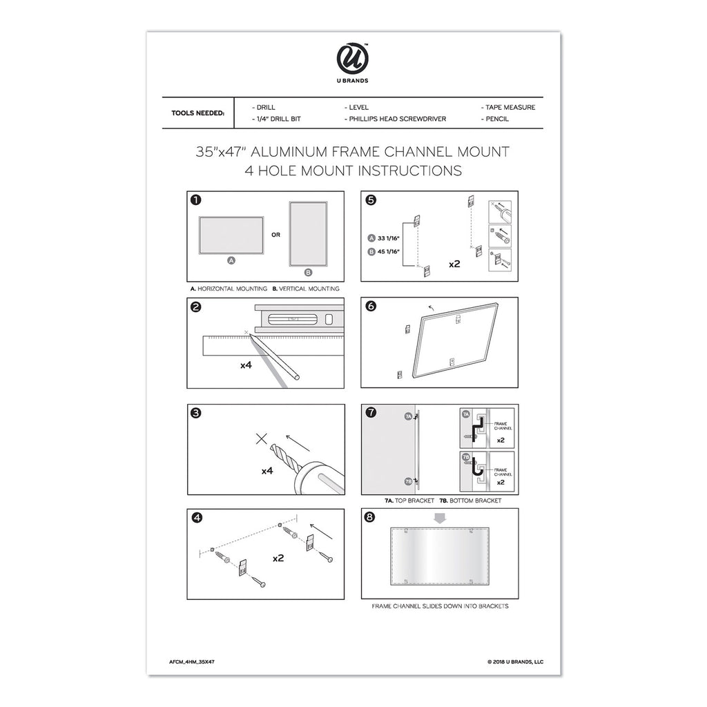 PINIT Magnetic Dry Erase Board, 47 x 35, White