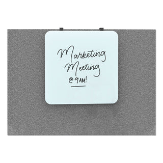Cubicle Glass Dry Erase Board, 12 x 12, White Surface