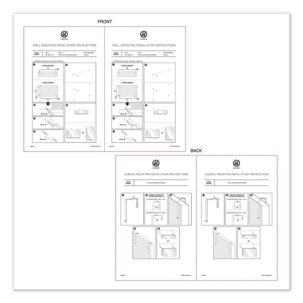 Cubicle Glass Dry Erase Board, 12 x 12, White Surface