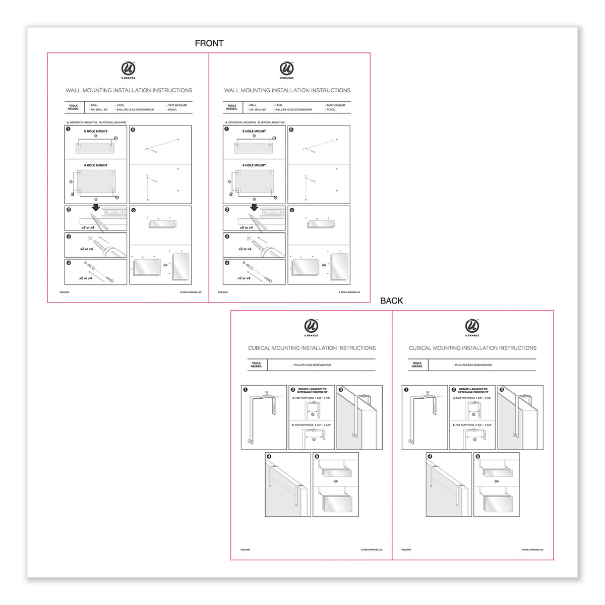 Cubicle Glass Dry Erase Board, 12 x 12, White Surface