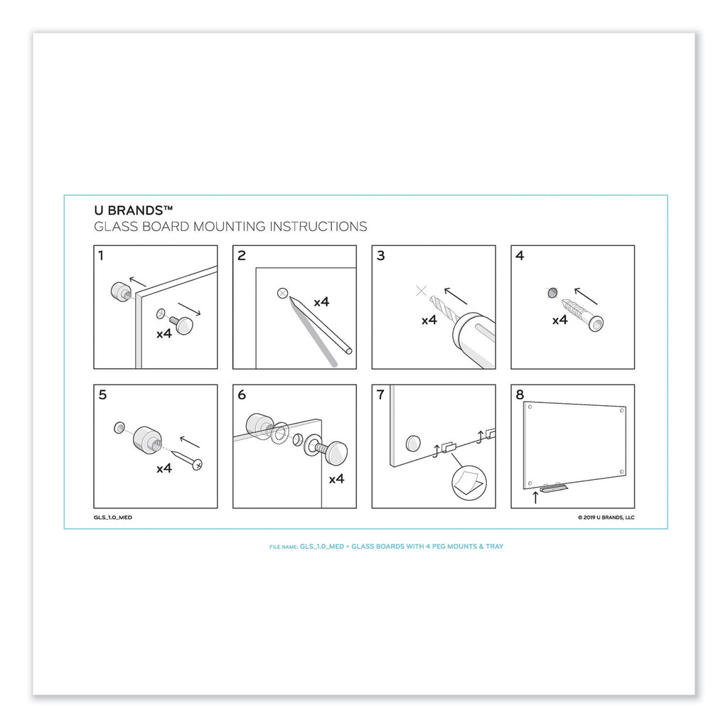 Magnetic Glass Dry Erase Board Value Pack, 35" x 35", Frosted White