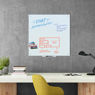 Magnetic Glass Dry Erase Board Value Pack, 35" x 35", Frosted White