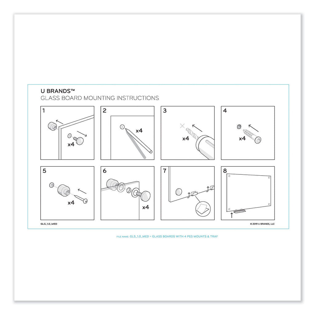 Magnetic Glass Dry Erase Board Value Pack, 47" x 35", Frosted White