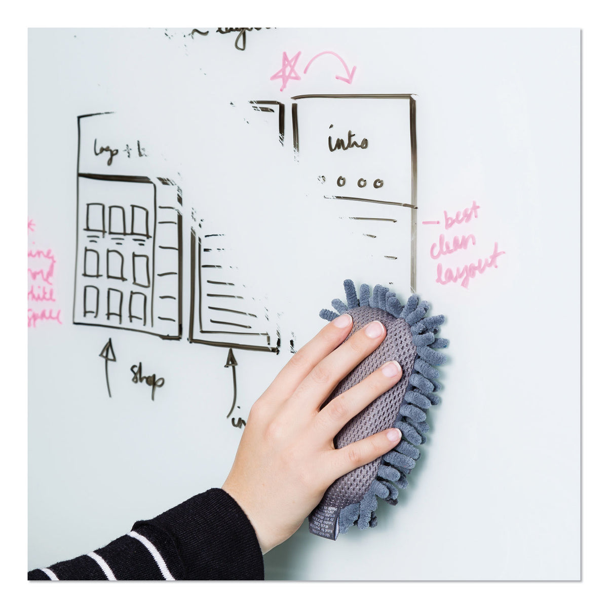 Small Microfiber Shag Dry Erase Board Eraser, 2.5" x 5" x 1