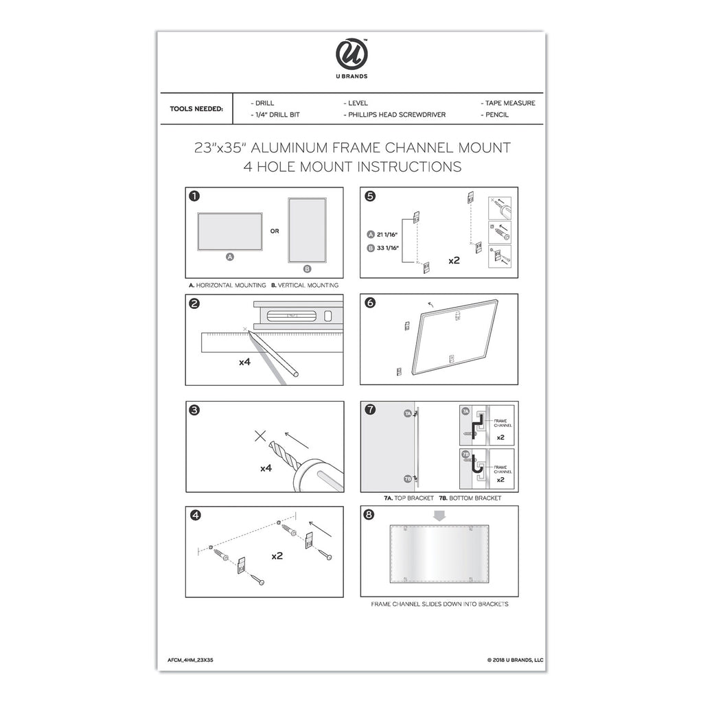 PINIT Magnetic Dry Erase Board, 35 x 23, White