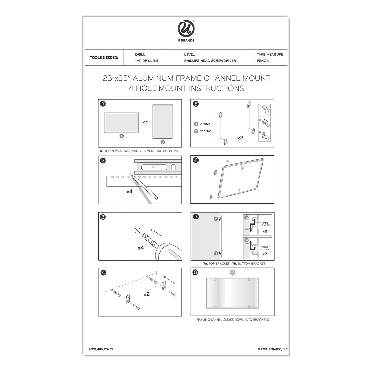 PINIT Magnetic Dry Erase Board, 35 x 23, White