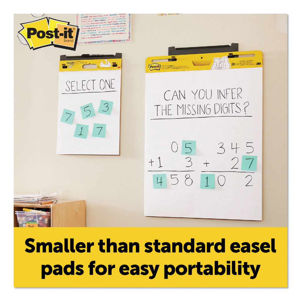 Post-it Post it Super Sticky Mini Easel Pad - 1 Subject(s) - 20 Sheets - Stapled - Portable, Self-stick, Bleed Resistant, Sturdy Back, Built-in Carry Handle - 2 / Pack
