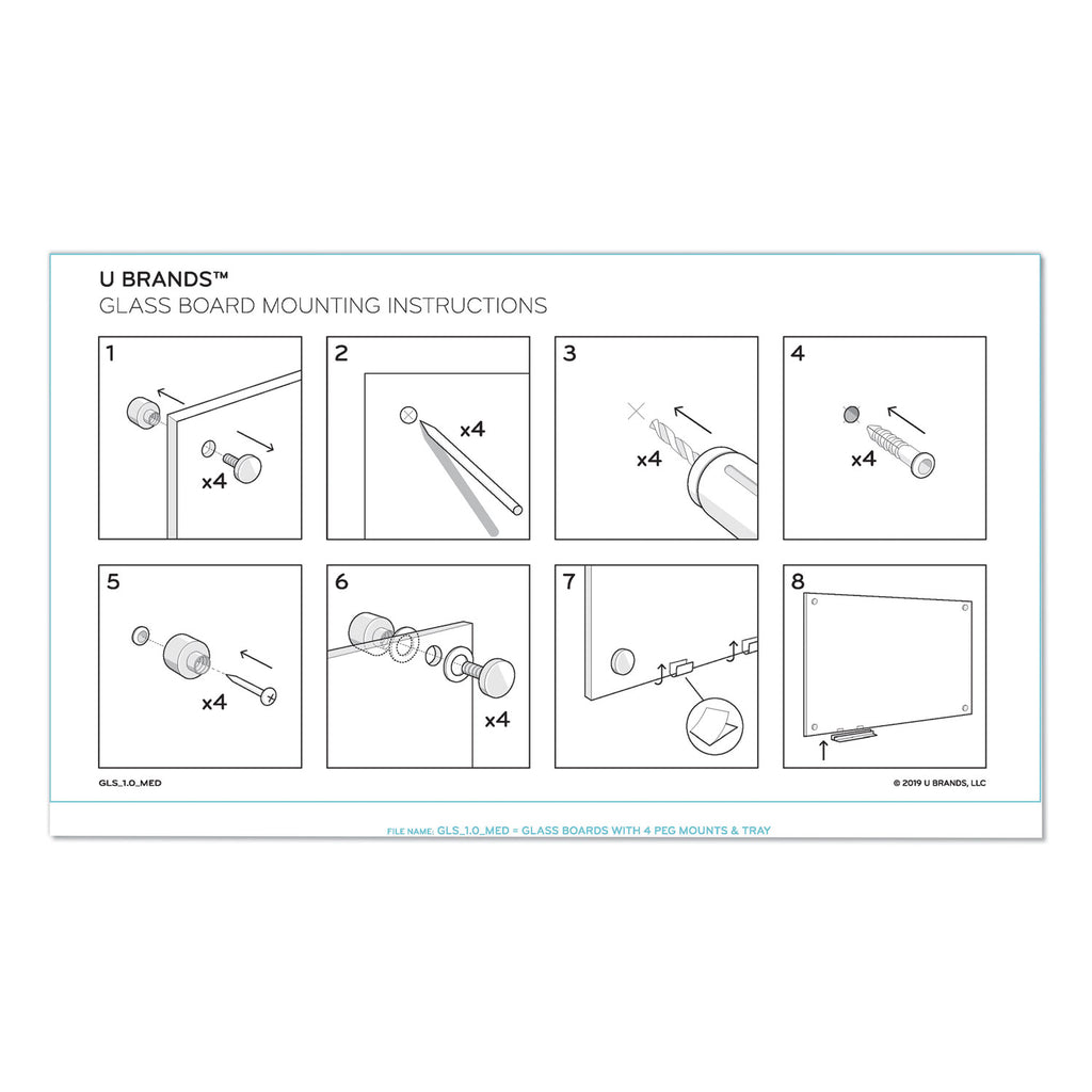 Magnetic Glass Dry Erase Board Value Pack, 70" x 35", Frosted White