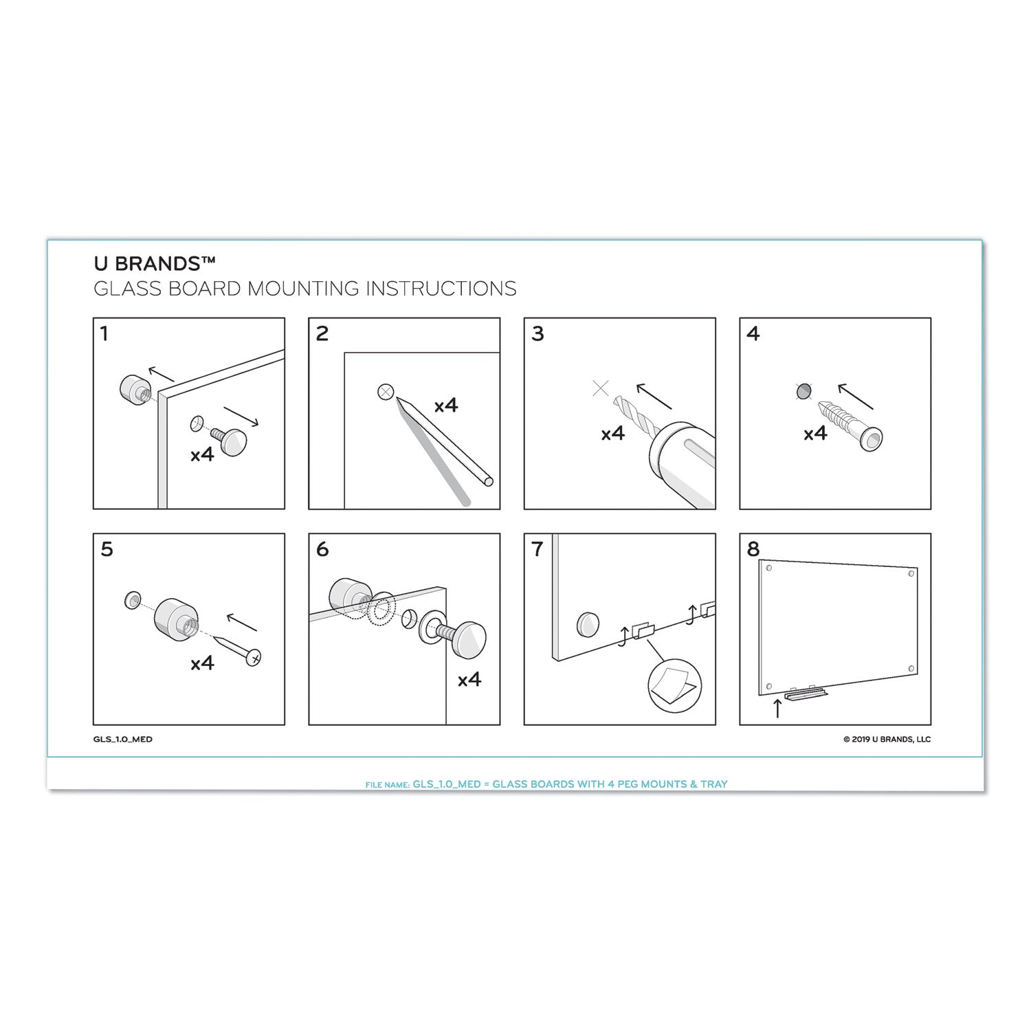Magnetic Glass Dry Erase Board Value Pack, 70" x 35", Frosted White