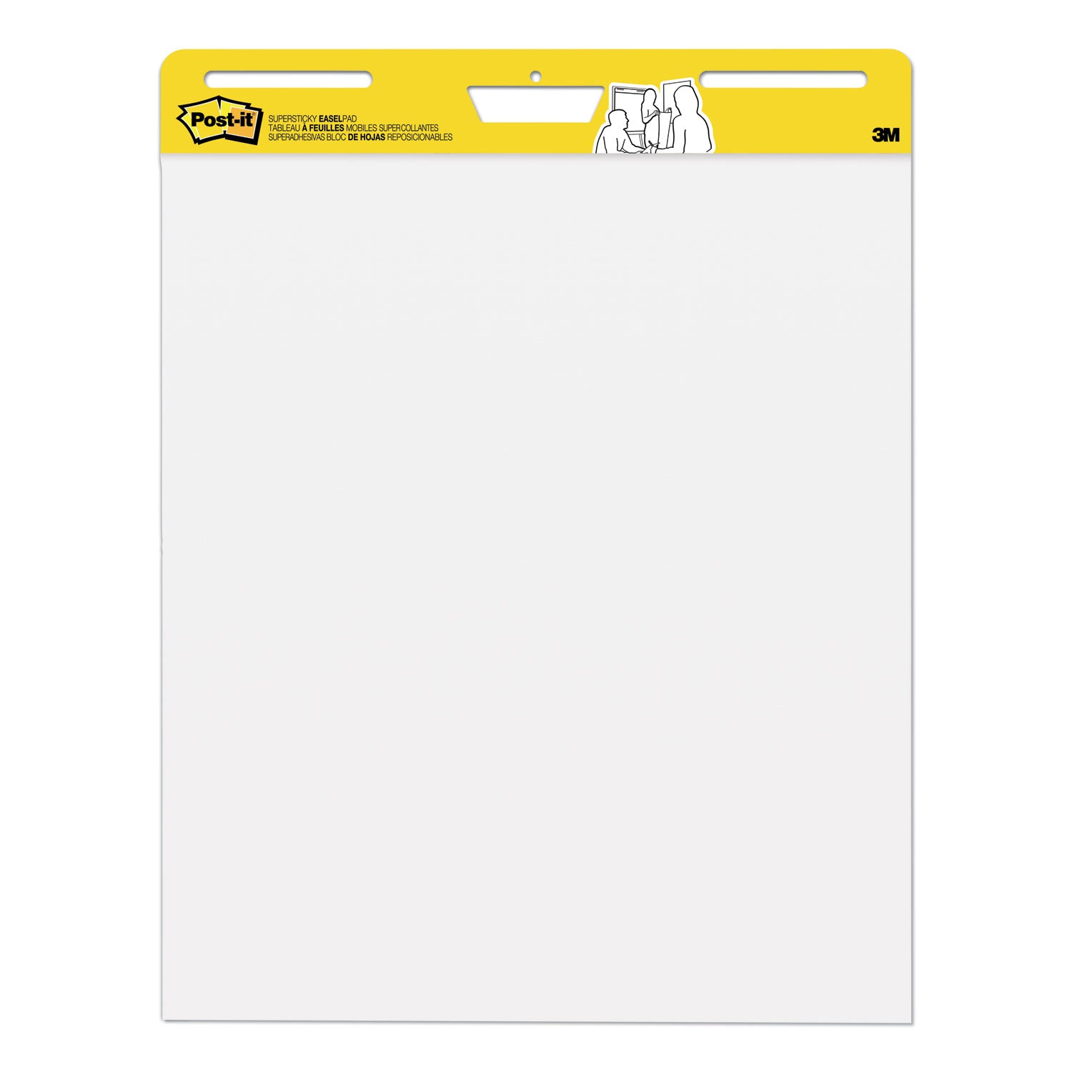 Vertical-Orientation Self-Stick Easel Pads, Unruled, 25 x 30, White, 30 Sheets, 2/Carton - 