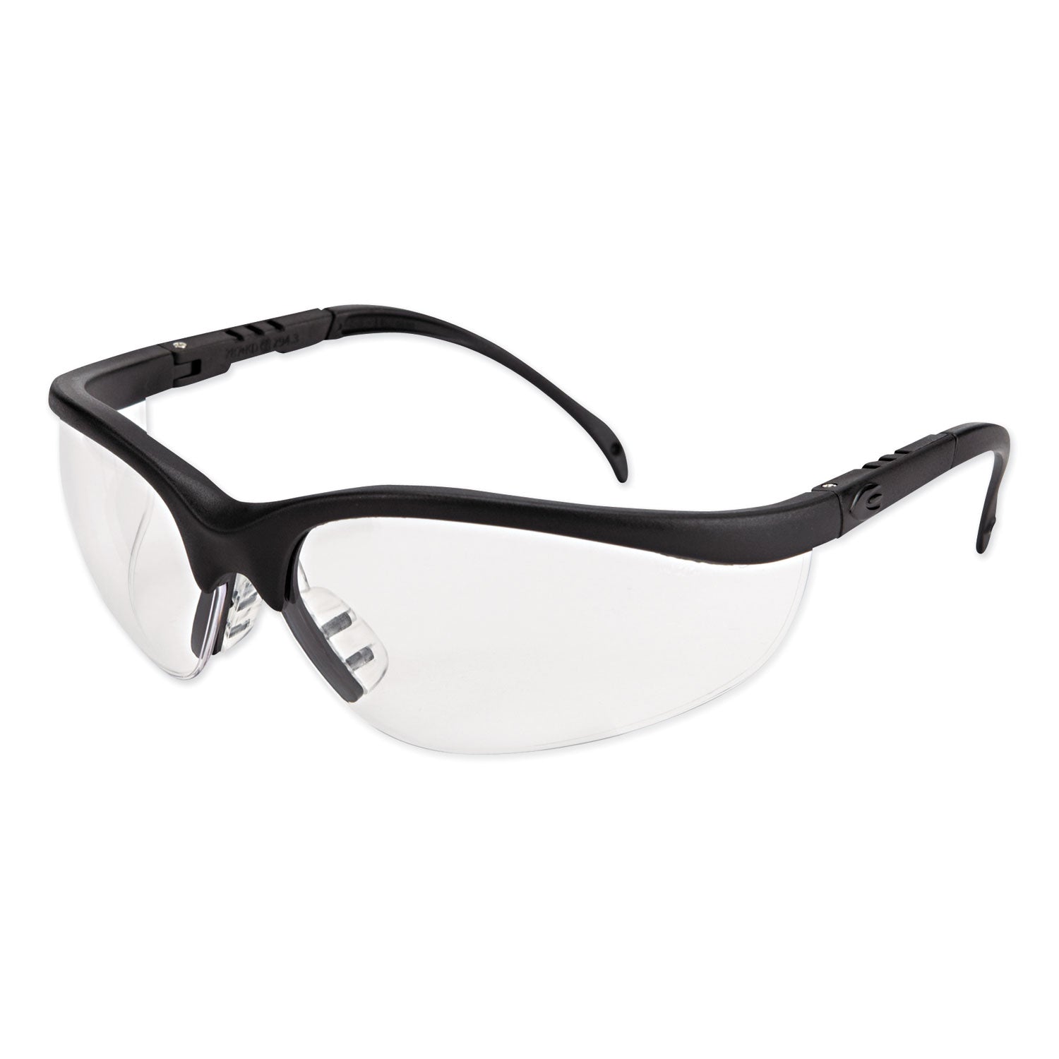 Klondike Safety Glasses, Matte Black Frame, Clear Lens, 12/Box - 